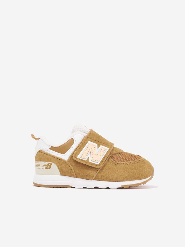 New Balance Kids 574 Logo Trainers in Beige