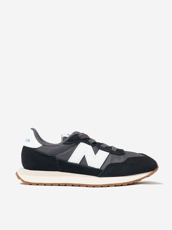 New Balance Kids 237 Lace Up Logo Trainers in Black