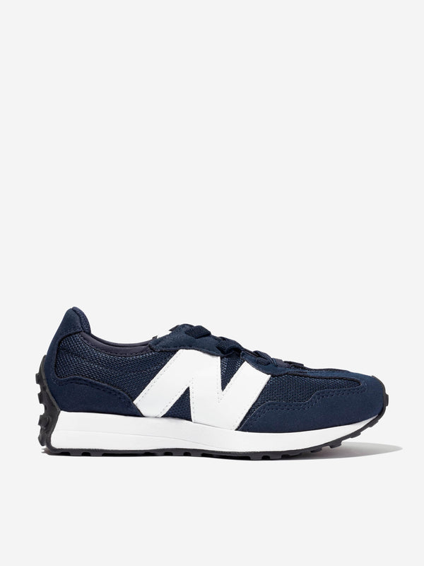 New Balance Kids 327 Lace Up Logo Trainers in Blue