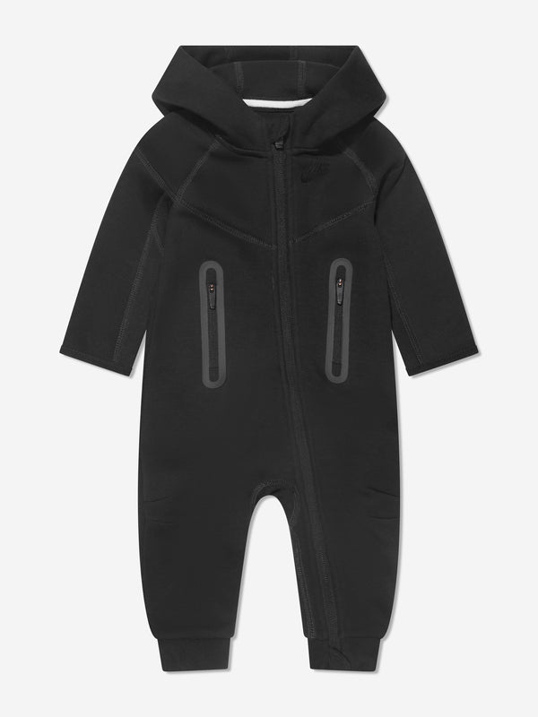 Nike Baby Boys Tech Fleece Hooded Coverall in Black