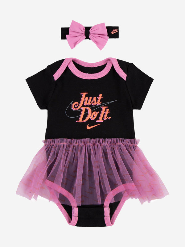 Nike Baby Girls 3 Piece Swooshfetti Tutu Bodysuit Set in Black