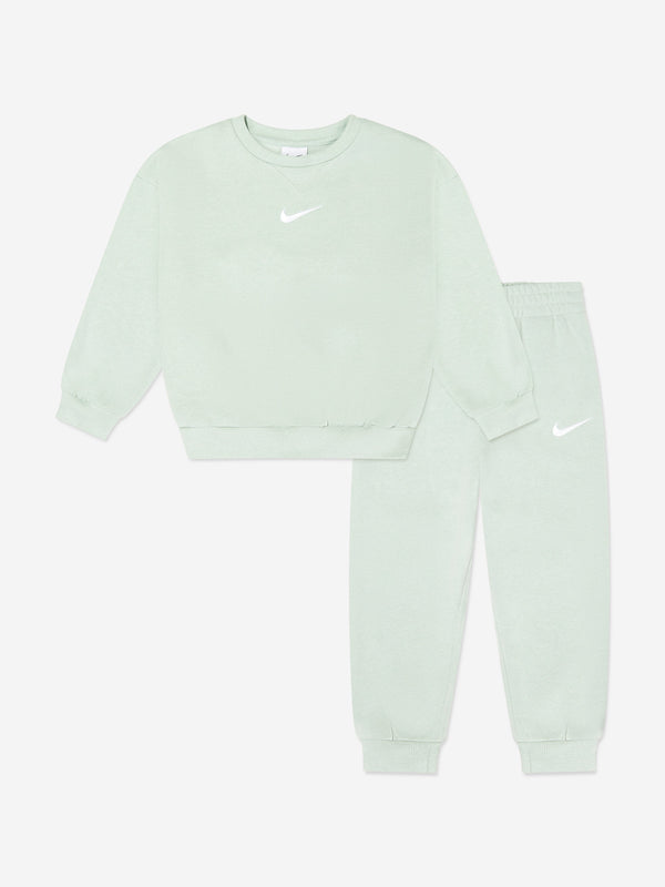 Kids Essential Fleece Tracksuit in Green