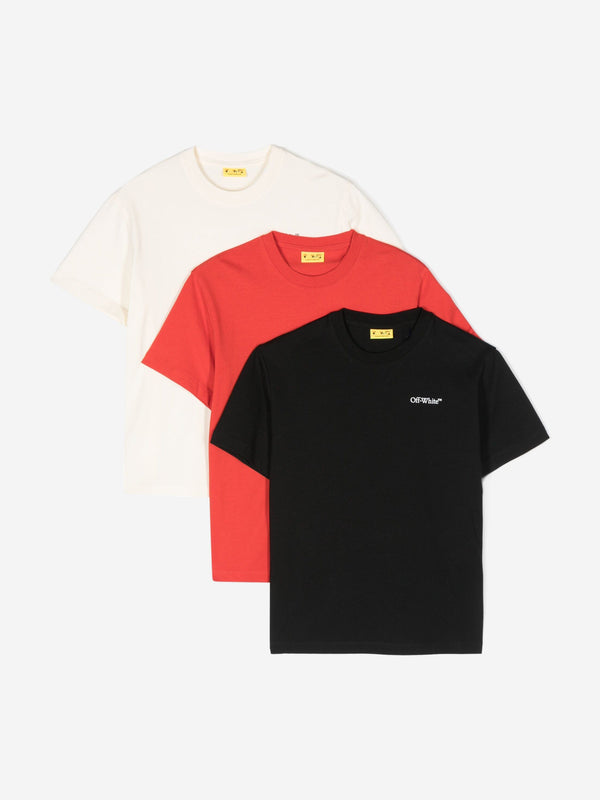 Off-White Boys Bookish 3 Pack T-Shirt Set in Multicolour