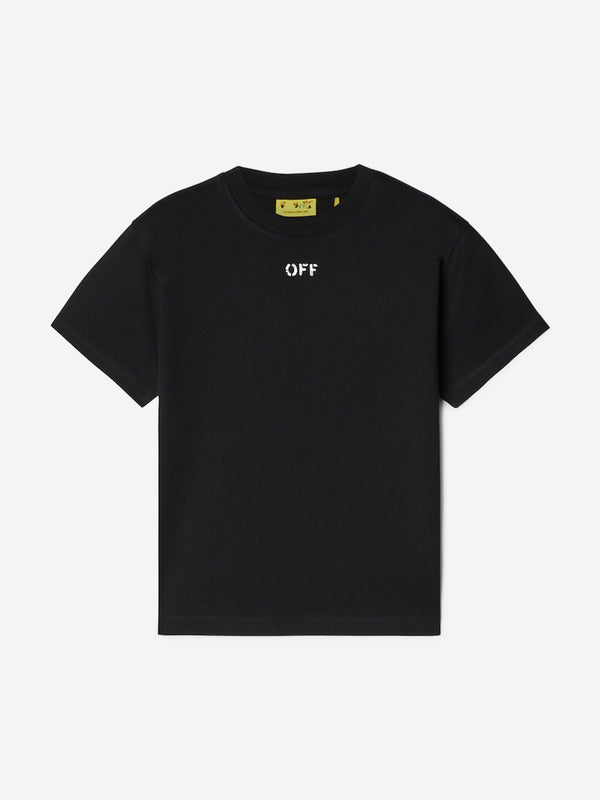 Off-White Kids Off Stamp Plain T-Shirt in Black