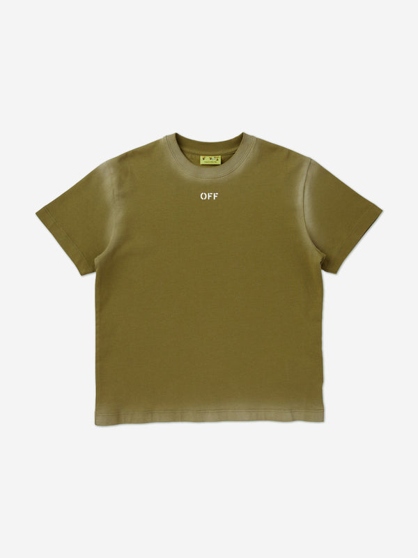 Off-White Boys Off Stamp T-Shirt in Green