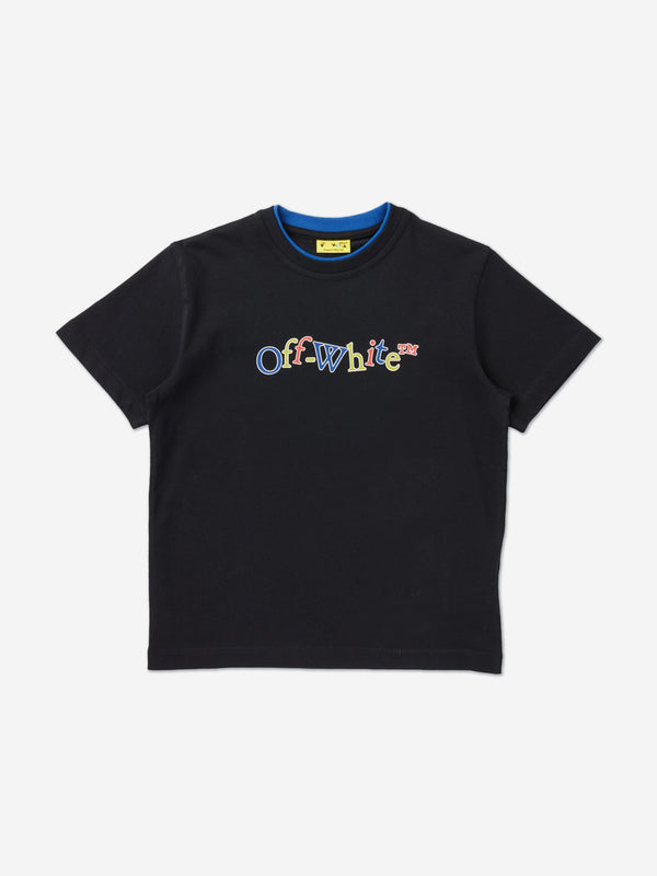 Off-White Kids Bookish Crazy T-Shirt in Black