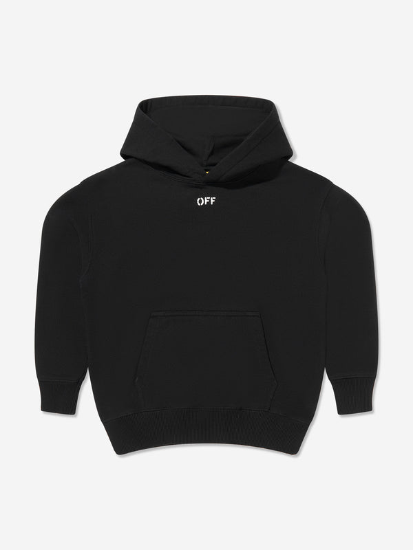 Boys Off Stamp Plain Hoodie in Black