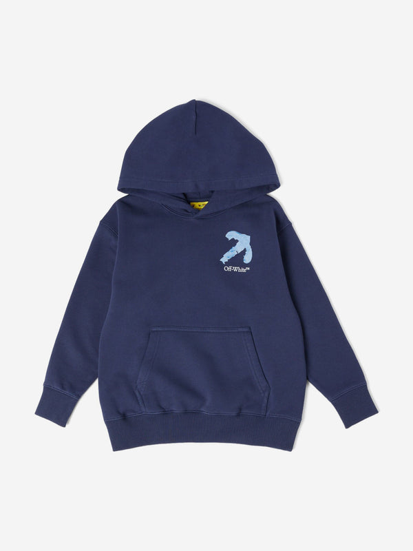 Off-White Kids Arrow Acrylic Hoodie in Blue