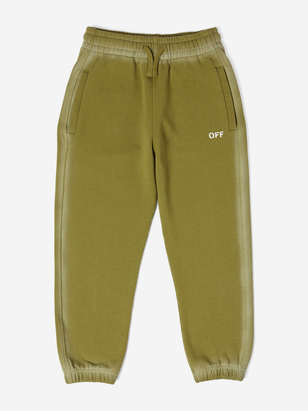 Off-White Boys Off Stamp Joggers in Green