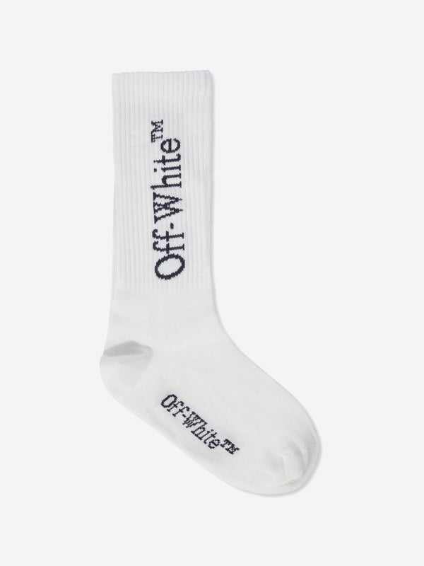 Off-White Kids Bookish Logo Socks in White