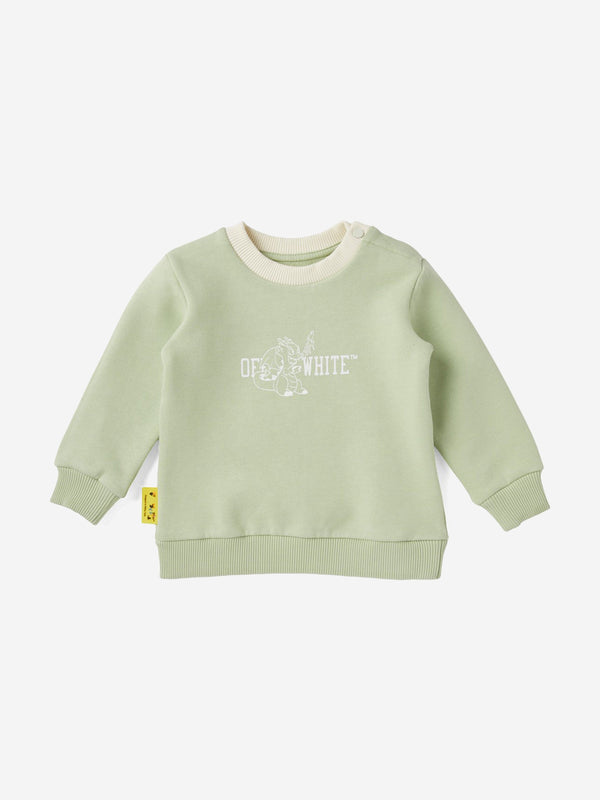 Off-White Baby Characters Crew Sweatshirt in Green