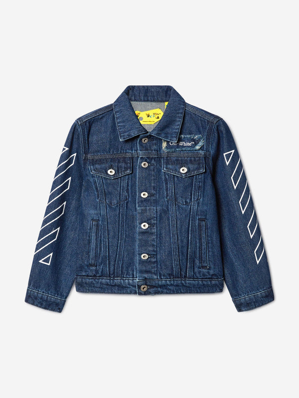 Off-White Boys Bookish Patch Denim Jacket in Blue