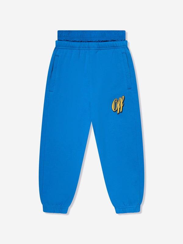 Off-White Boys Baseball Logo Joggers in Blue