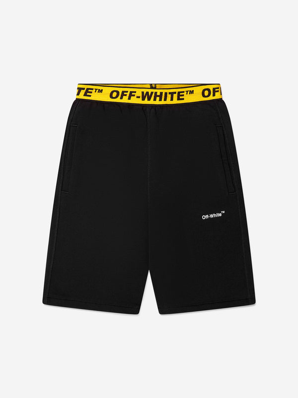 Off-White Boys Logo Industrial Sweat Shorts In Black