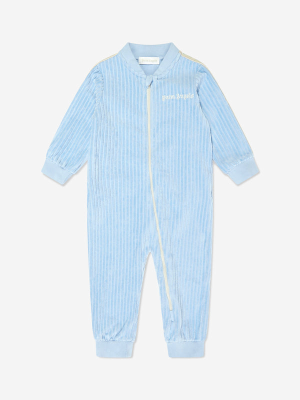 Palm Angels Baby Boys Track Romper in Blue