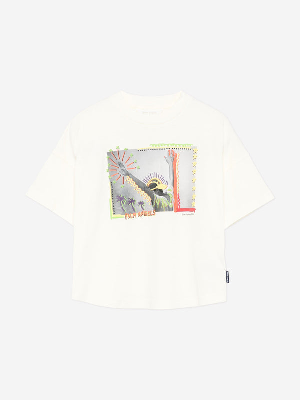 Palm Angels Boys LA Photo T-Shirt in Ivory