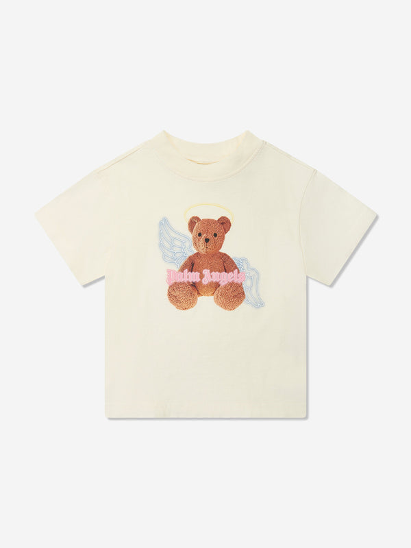 Palm Angels Girls Bear Angel T-Shirt in White