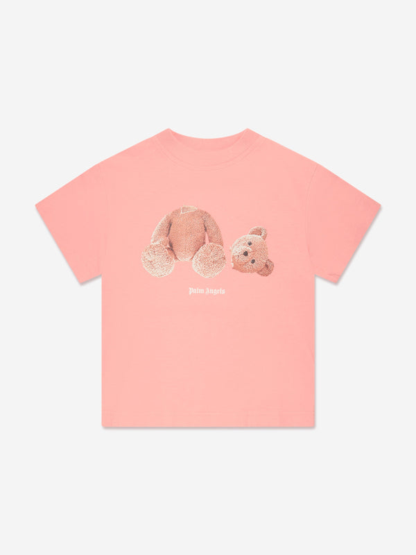 Palm Angels Girls Bear T-Shirt in Pink