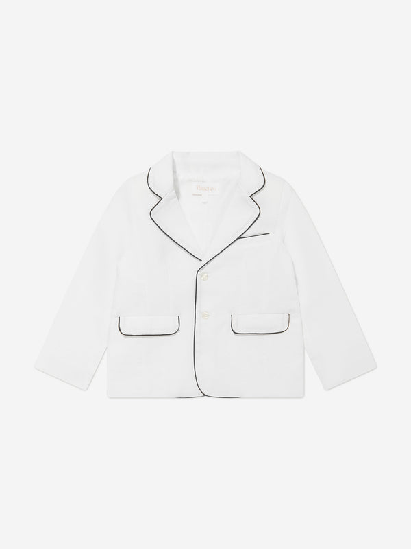 Patachou Boys Linen Blazer in White