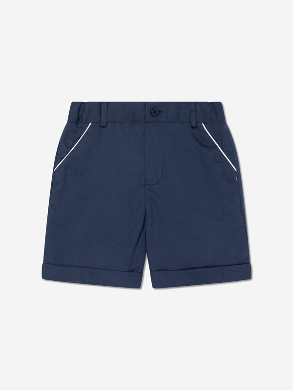 Patachou Boys Linen Shorts in Navy