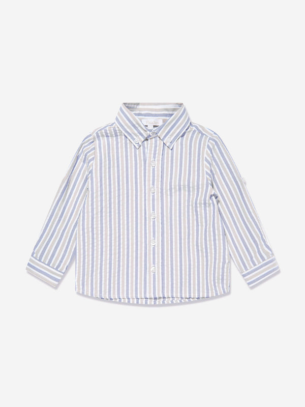 Patachou Boys Striped Hamptons Shirt in Blue