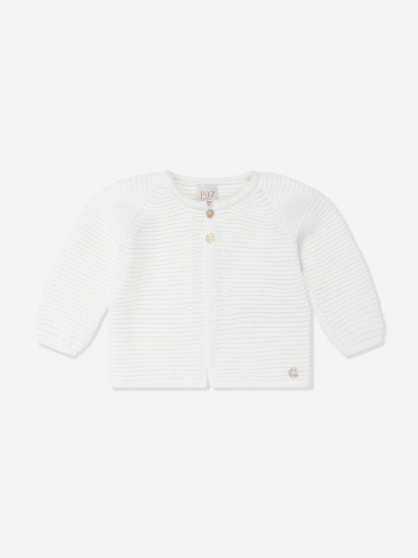 Paz Rodriguez Baby Knitted Cardigan in Ivory