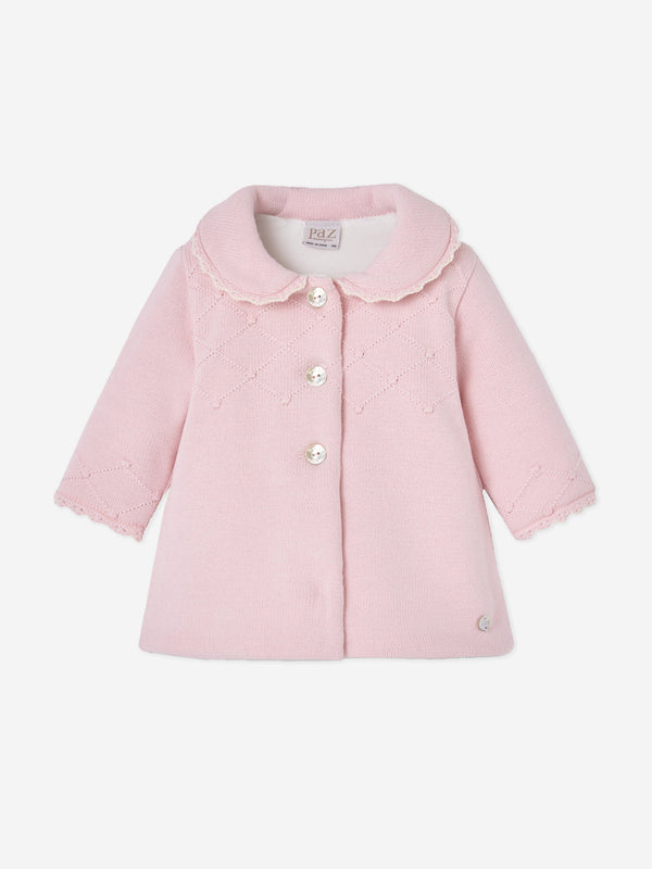 Paz Rodriguez Baby GirlsWool Coat in Pink