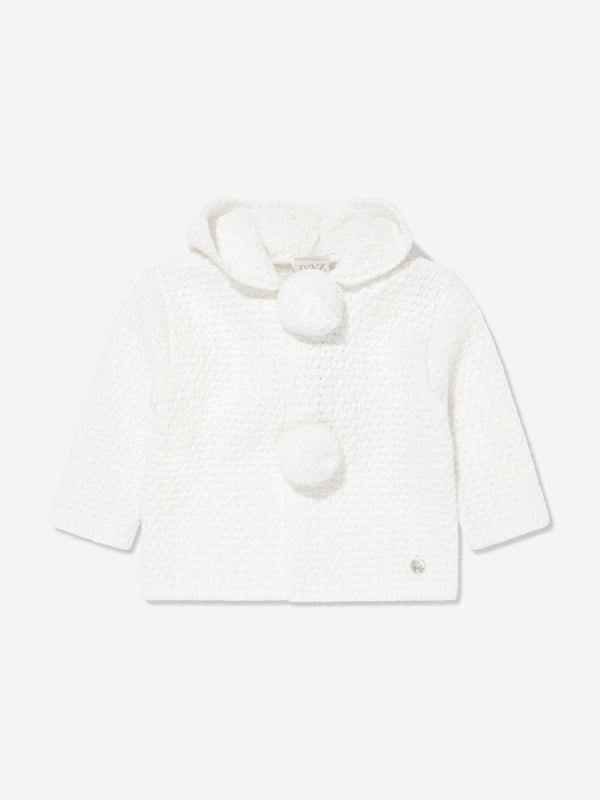 Paz Rodriguez Baby Wool Knitted Coat in Ivory