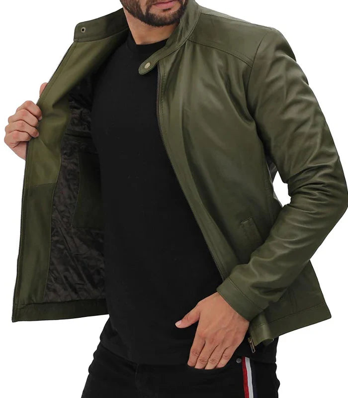 Premium lambskin leather biker jacket
