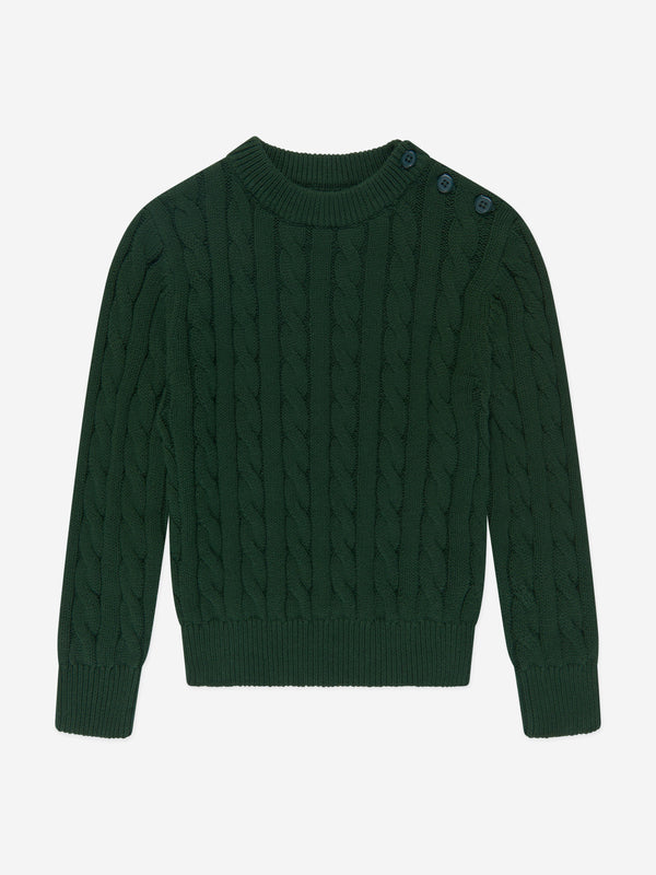 Rachel Riley Boys cable Knit Jumper in Green