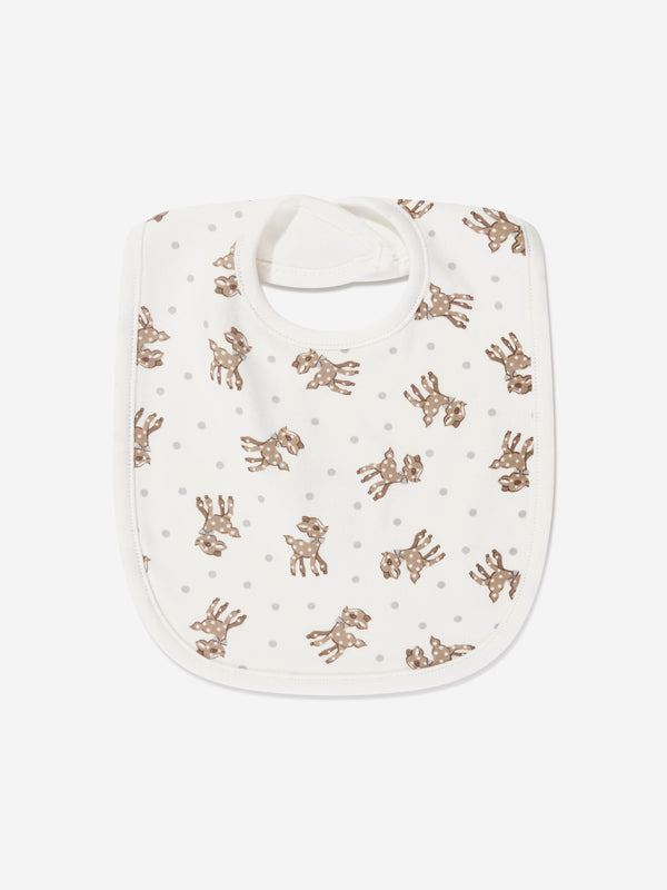 Rachel Riley Baby Fawn Bib in White