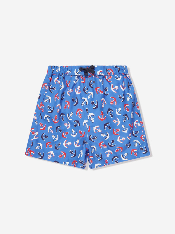 Rachel Riley Boys Anchor Swim Shorts in Blue