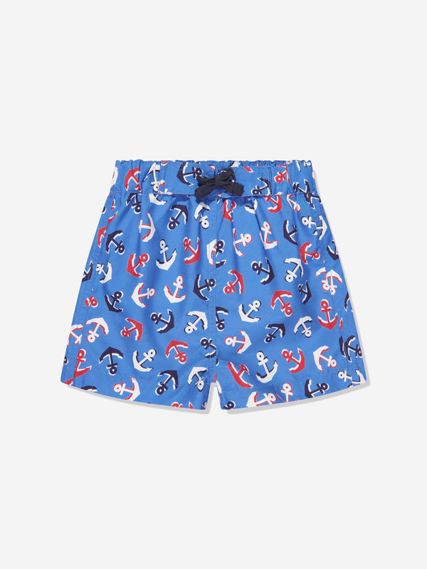 Rachel Riley Baby Boys Anchor Swim Shorts in Blue