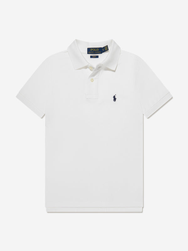 Ralph Lauren Boys Custom Fit Polo Shirt in White