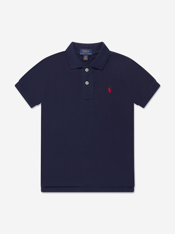 Ralph Lauren Boys Logo Polo Shirt in Navy