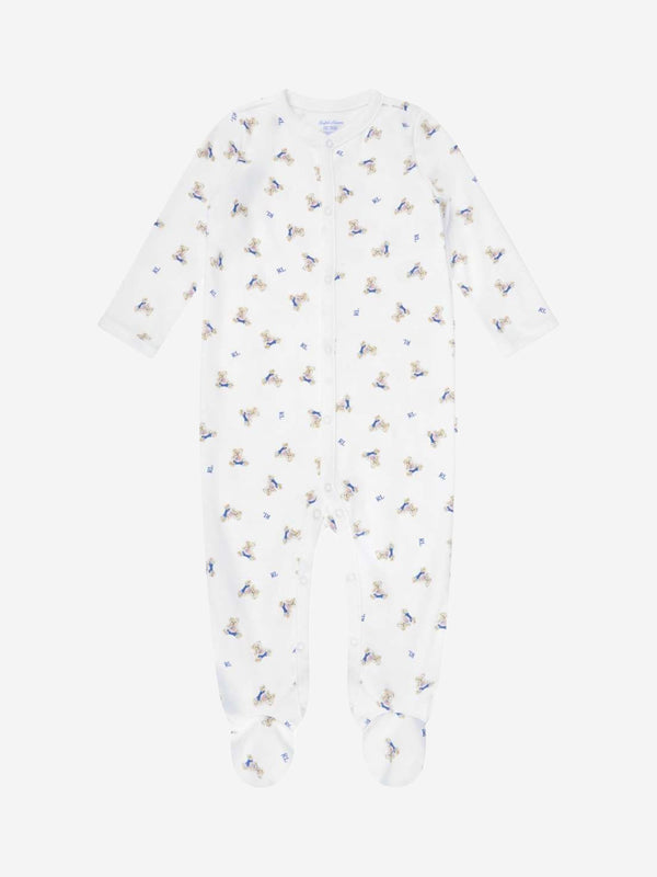 Ralph Lauren Baby Boys Bear Babygrow in White