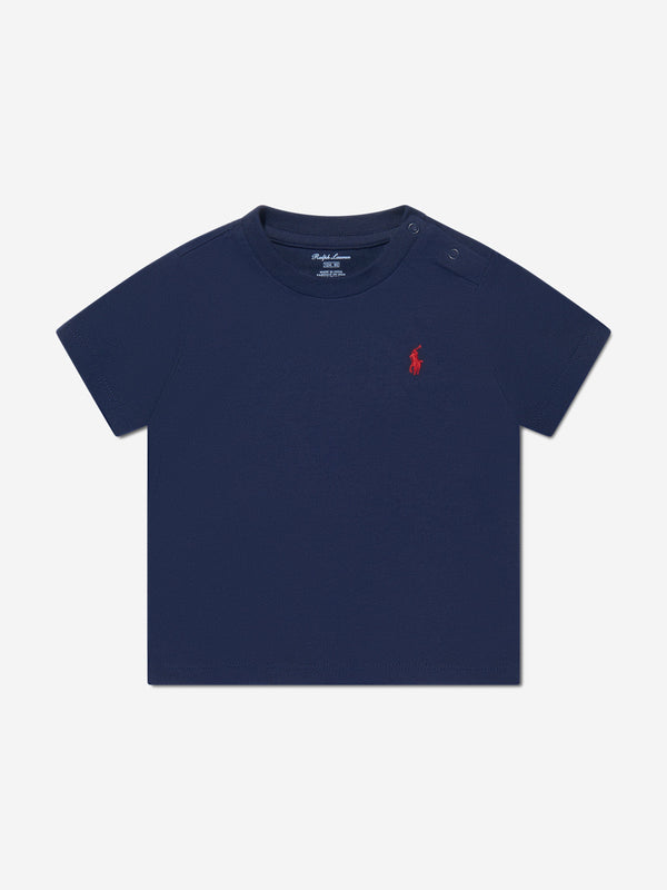 Ralph Lauren Baby Boys Logo T-Shirt in Navy