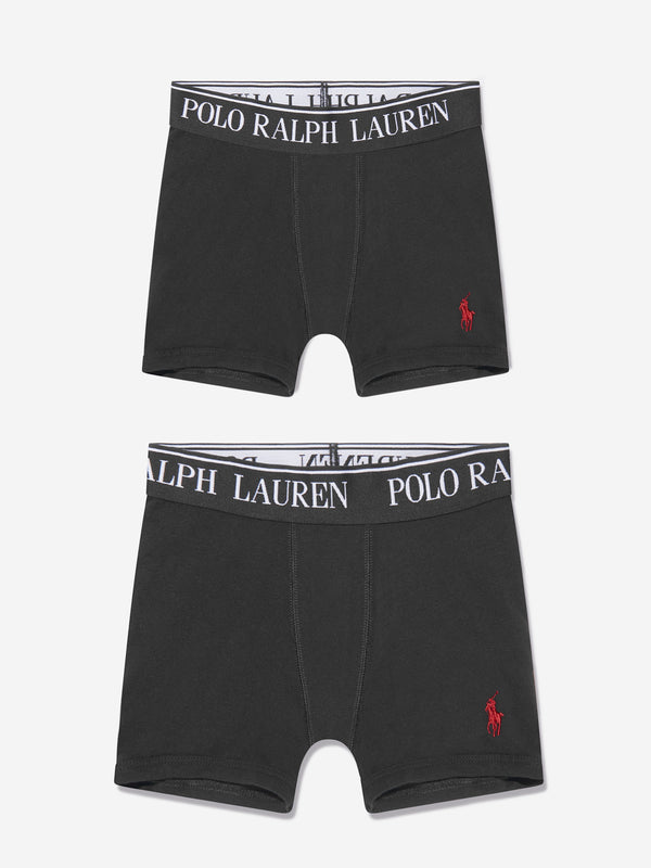 Ralph Lauren Boys 2 Pack Boxer Shorts Set in Black