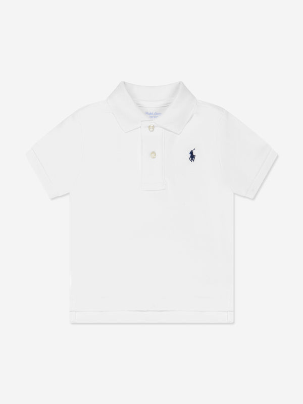 Ralph Lauren Baby Boys Logo Polo Shirt in White