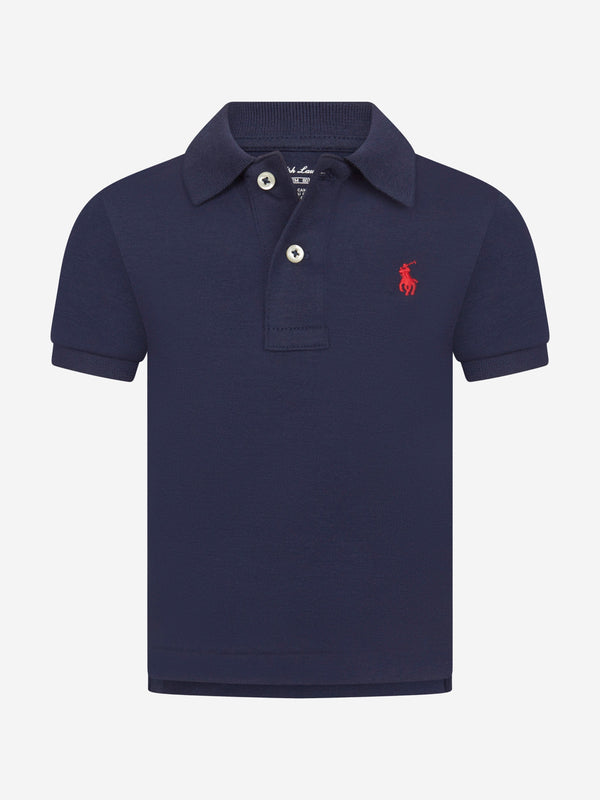 Ralph Lauren Baby Boys Logo Polo Shirt in Navy