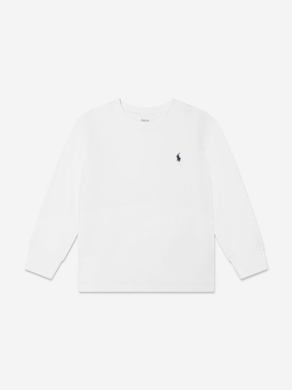 Ralph Lauren Boys Long Sleeve T-Shirt in White