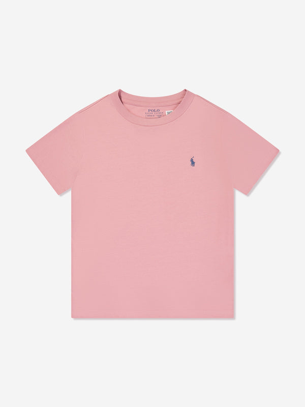 Ralph Lauren Boys Logo T-Shirt in Pink