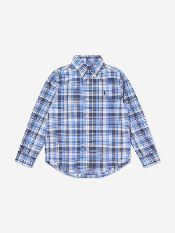 Ralph Lauren Boys Checked Shirt in Blue