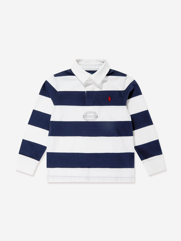 Ralph Lauren Boys Striped Rugby Shirt in Multicolour