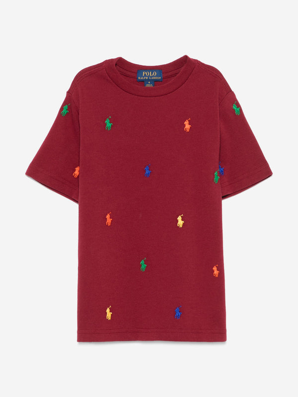 Boys Logo T-Shirt in Red