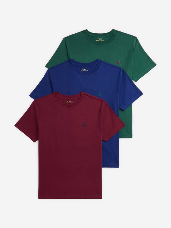 Ralph Lauren Boys 3 Pack T-Shirt Set in Multicolour