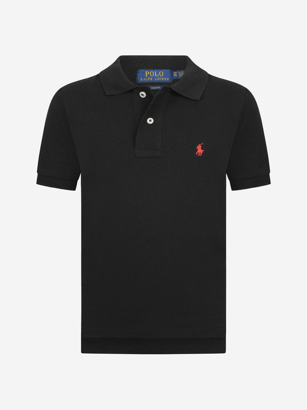 Ralph Lauren Boys Custom Fit Polo Shirt in Black