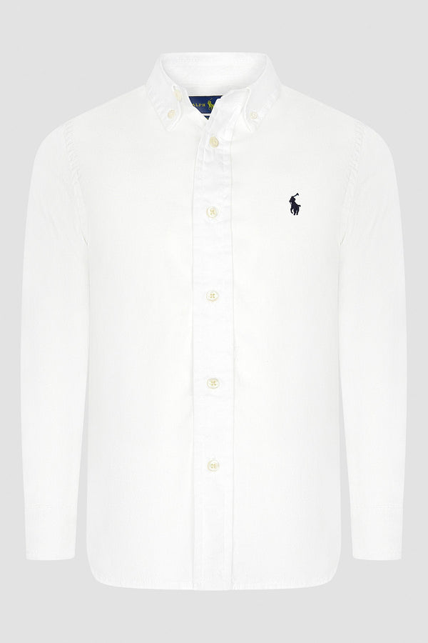 Ralph Lauren Boys Slim Fit Oxford Shirt in White