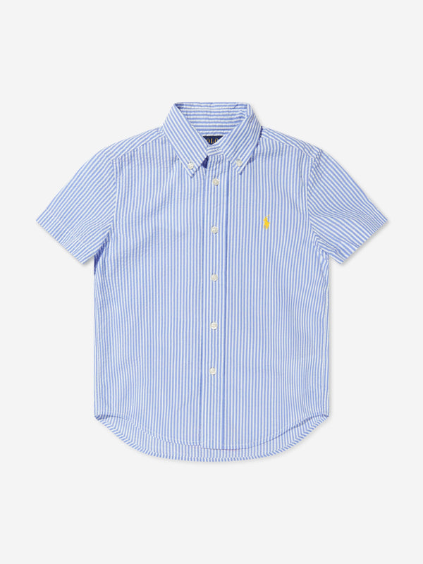 Ralph Lauren Boys Short Sleeve Shirt in Blue