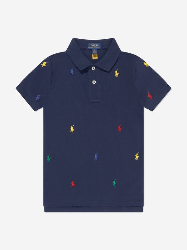 Ralph Lauren Boys Logo Polo Shirt in Navy